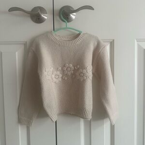 Mayoral Girls Elegant Cream Sweater with Floral Design